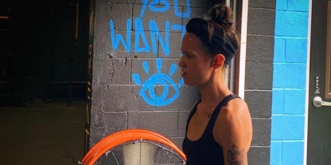 Jordan lifting kettlebells